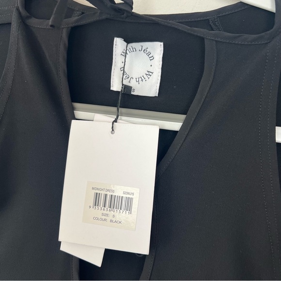 NWT With Jean Midnight Tie Black Mini Dress LBD - Picture 5 of 6